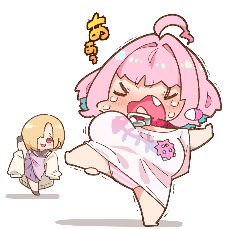 yumemi riamu, shirasaka koume, and kuriboh (idolmaster and 2 more) drawn by takato_kurosuke