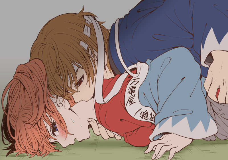 kagura and okita sougo (gintama) drawn by chawa_(chawawa)