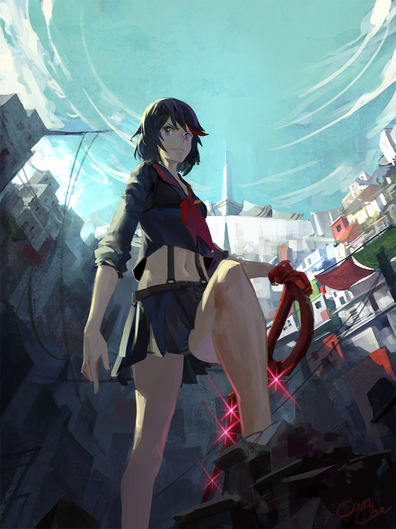 matoi ryuuko and senketsu (kill la kill) drawn by cancer_(zjcconan)