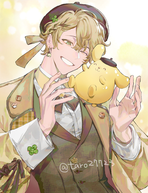 pompompurin and puruth (sanrio and 1 more) drawn by taaro_(heather789262)