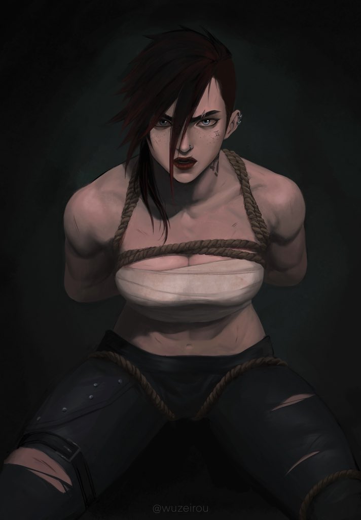 vi and arcane brawler vi (league of legends and 1 more) drawn by wuzeirou