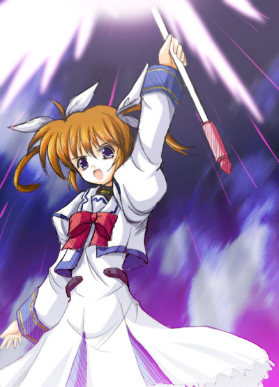 takamachi nanoha and raising heart (lyrical nanoha and 1 more) drawn by takase_shin'ya