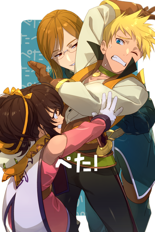 anise tatlin, jade curtiss, tokunaga, and guy cecil (tales of and 1 more) drawn by echo_(circa)