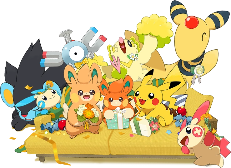pikachu, magnemite, ampharos, minun, plusle, and 4 more (pokemon) drawn by siirakannu