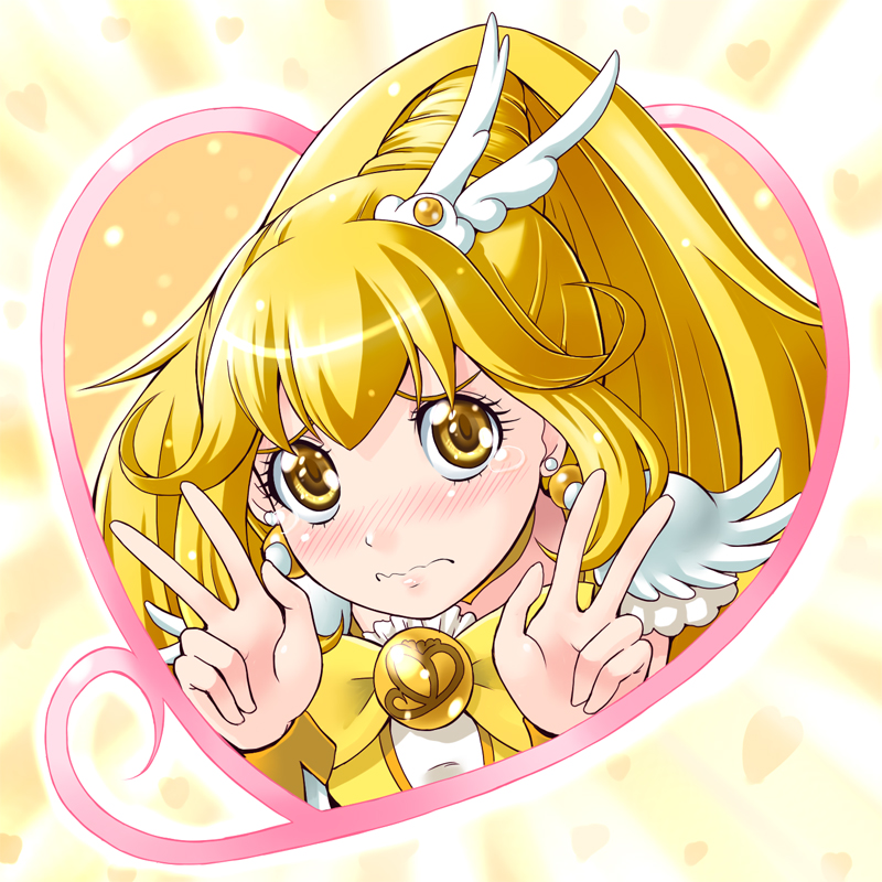 kise yayoi and cure peace (precure and 1 more) drawn by yaso_shigeru