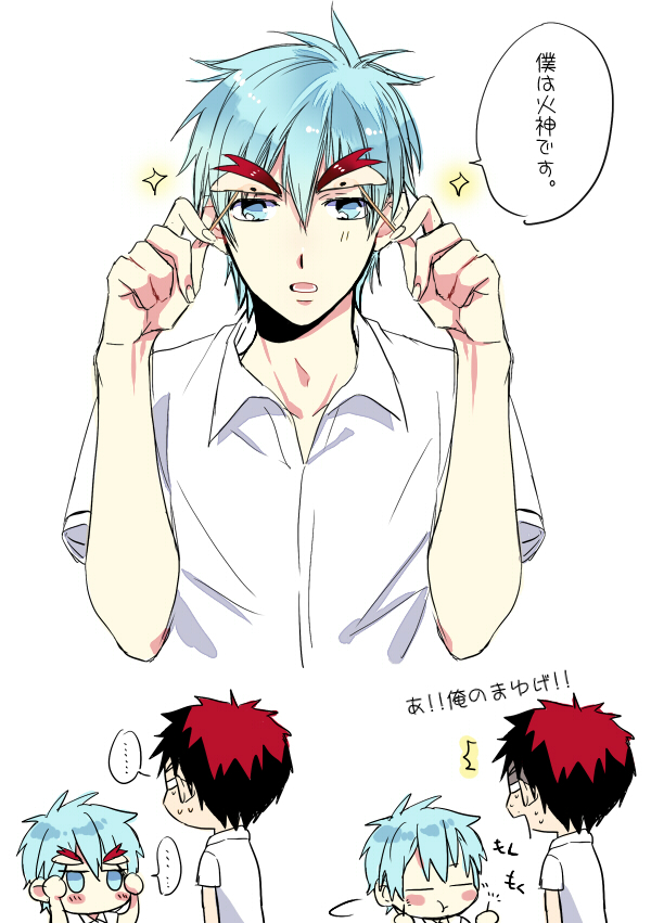 kuroko tetsuya and kagami taiga (kuroko no basuke) drawn by xrjingx