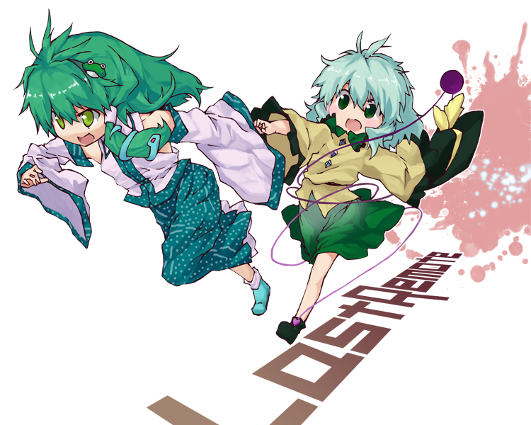 komeiji koishi and kochiya sanae (touhou and 1 more) drawn by sawayaka_samehada