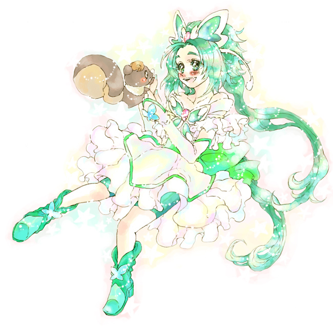 akimoto komachi, cure mint, and nuts (precure and 1 more) drawn by utai_yumi