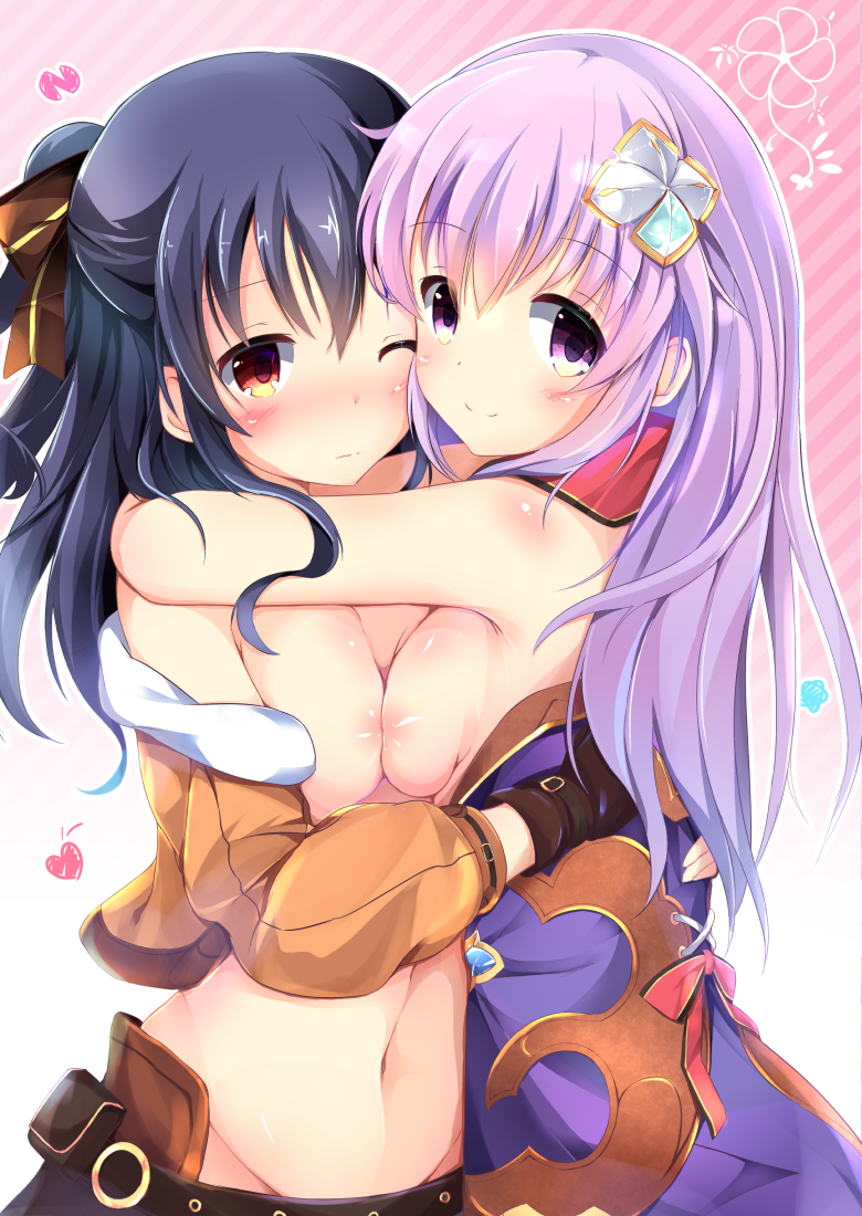 nepgear and uni (neptune and 1 more) drawn by hinata_yuu_(atelierhinata)