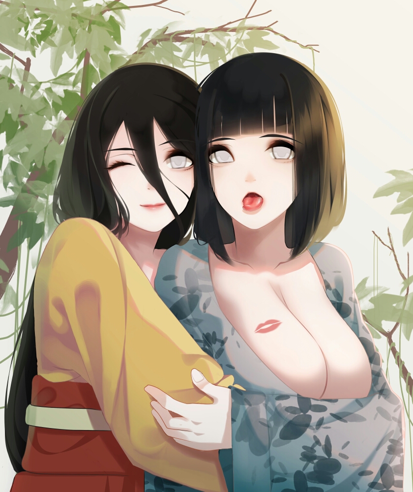 hyuuga hinata and hyuuga hanabi (naruto and 1 more) drawn by rizuto