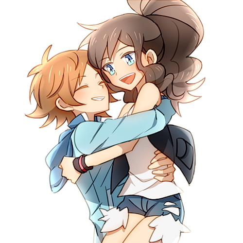 hilda and hilbert (pokemon and 1 more) drawn by poke_nk