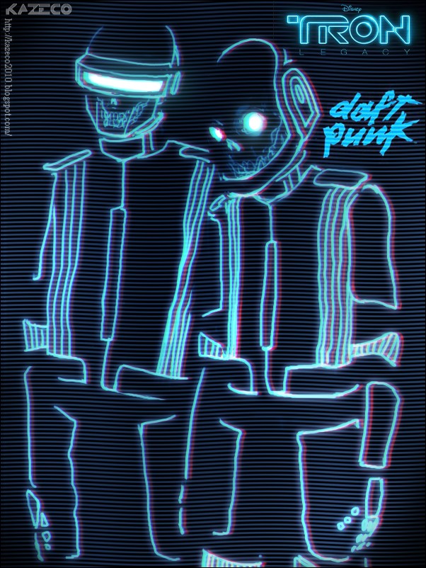 thomas bangalter and guy-manuel de homem-christo (daft punk and 2 more) drawn by kazeco