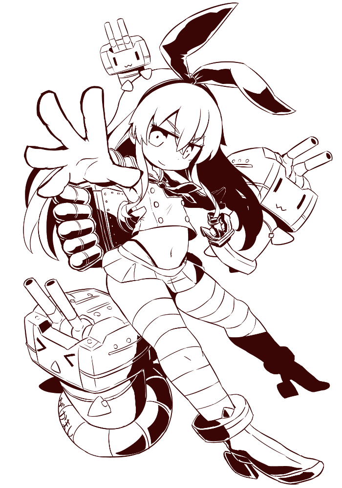 shimakaze and rensouhou-chan (kantai collection) drawn by naga_u