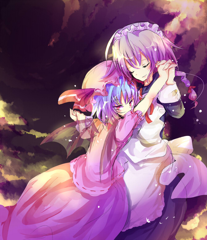 remilia scarlet and izayoi sakuya (touhou) drawn by rarami