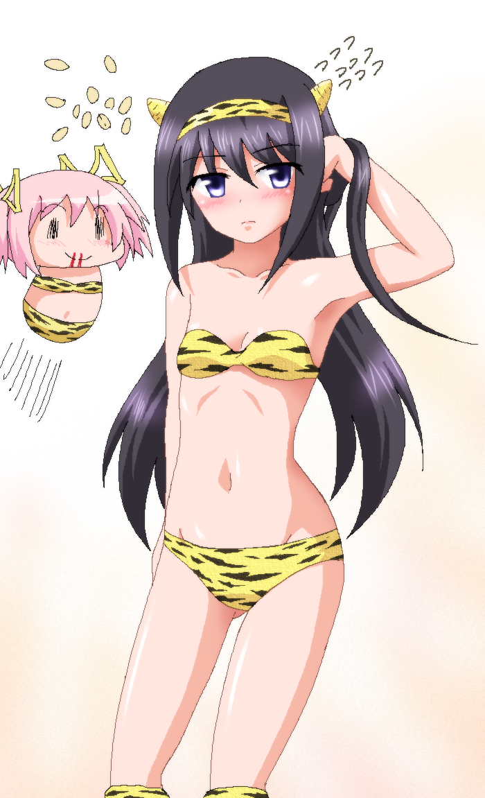 akemi homura and kaname madoka (mahou shoujo madoka magica) drawn by hayashiya_zankurou