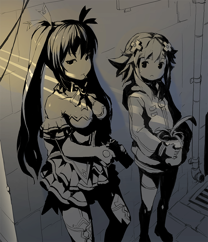 neptune and noire (neptune and 1 more) drawn by segamark