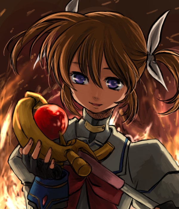 takamachi nanoha and raising heart (lyrical nanoha and 2 more) drawn by mishima_ssuru