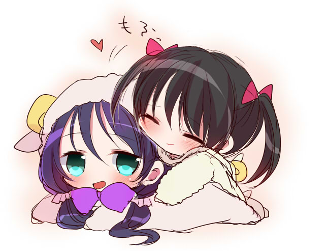 tojo nozomi and yazawa nico (love live! and 1 more) drawn by mizukikushou