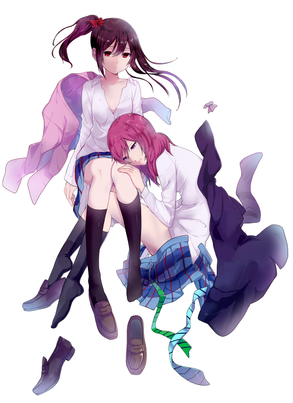 nishikino maki and yazawa nico (love live! and 1 more) drawn by sen'yuu_yuuji