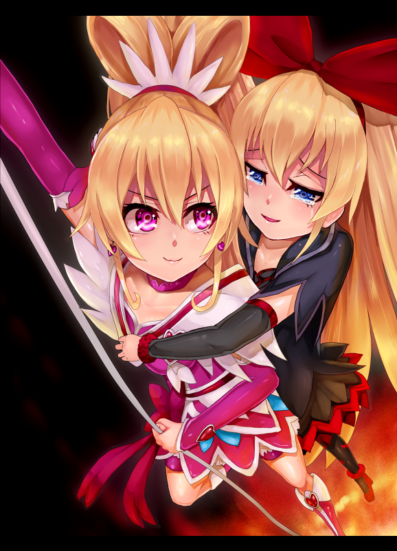 aida mana, cure heart, and regina (precure and 1 more) drawn by yukinojou_yakan