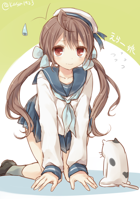 error musume and kneeling girl (kantai collection) drawn by komeshiro_kasu