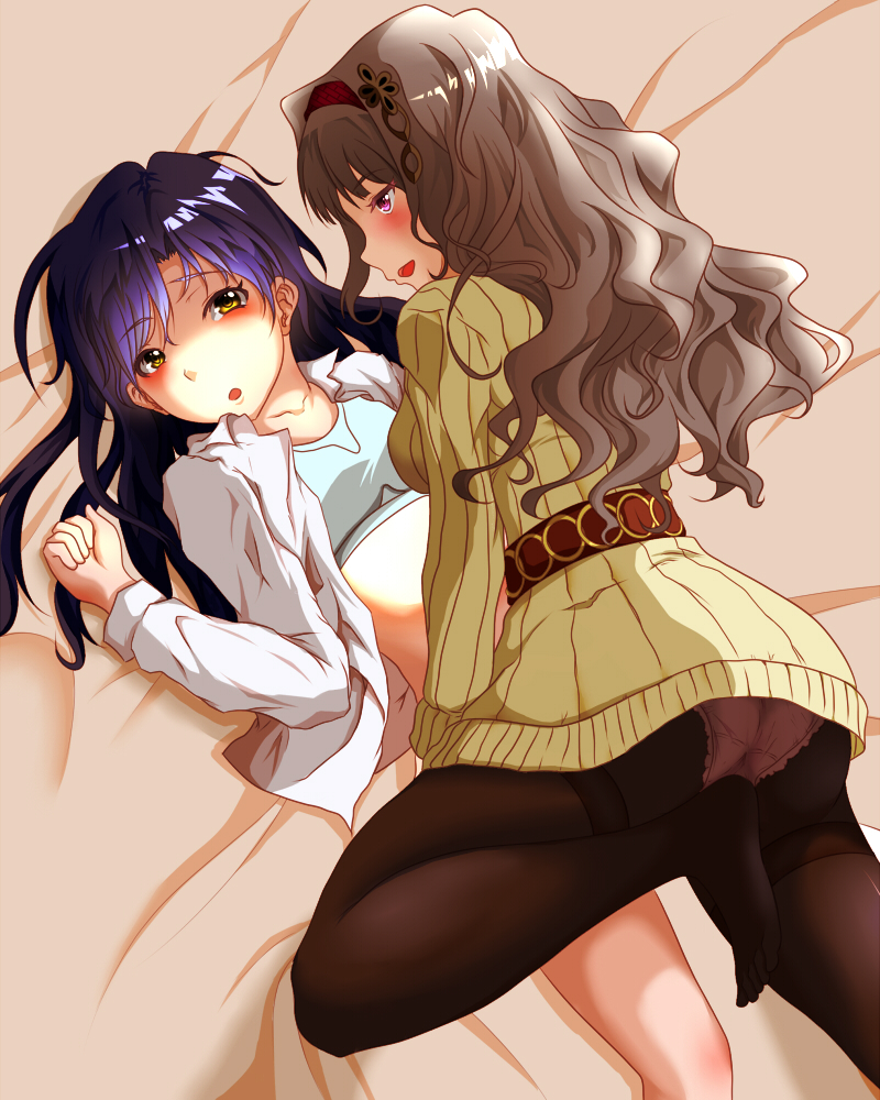 kisaragi chihaya and shijou takane (idolmaster) drawn by tg-hr