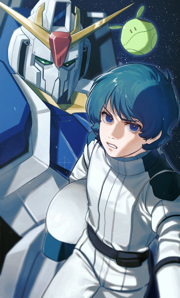 haro, kamille bidan, and zeta gundam (gundam and 1 more) drawn by ususio_11