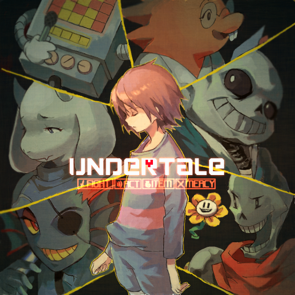 frisk, sans, papyrus, undyne, toriel, and 3 more (undertale) drawn by litter1152