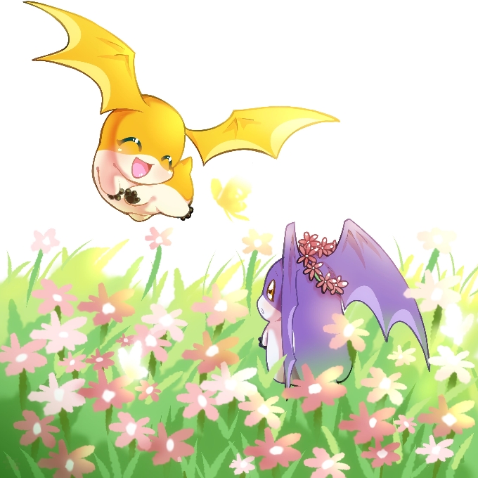 patamon and tsukaimon (digimon) drawn by warmth_(user_ypsa7348)