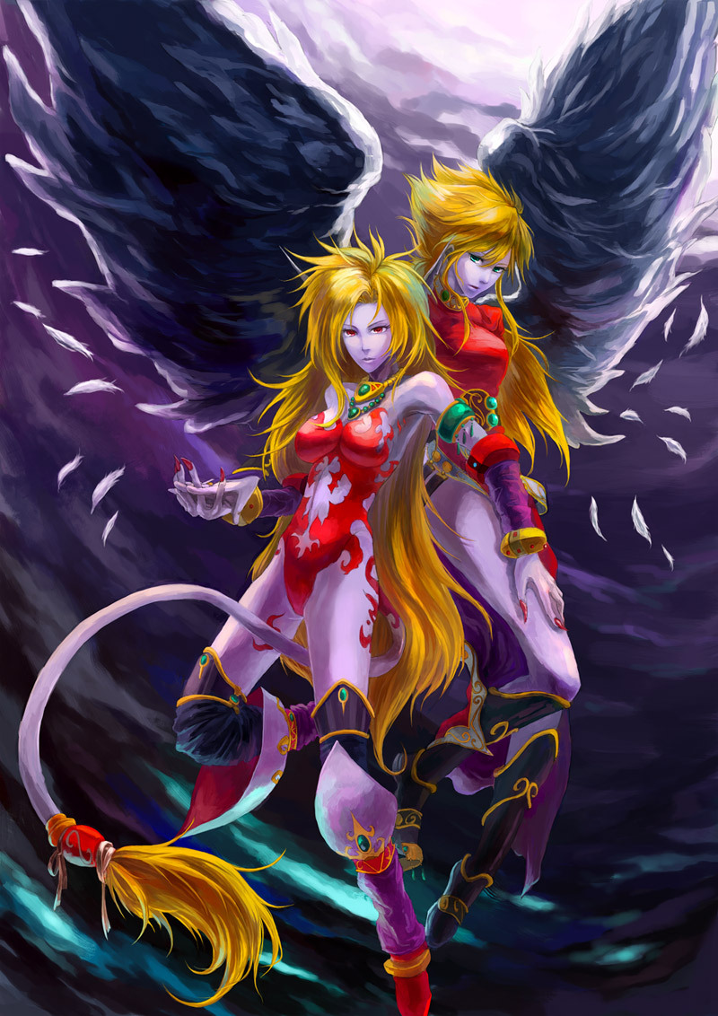 katt and nina (breath of fire and 1 more) drawn by ochazukefinch