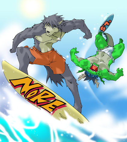 kouya aotsuki and tatsuki midoriya (morenatsu) drawn by toratora_(toratorayatora)