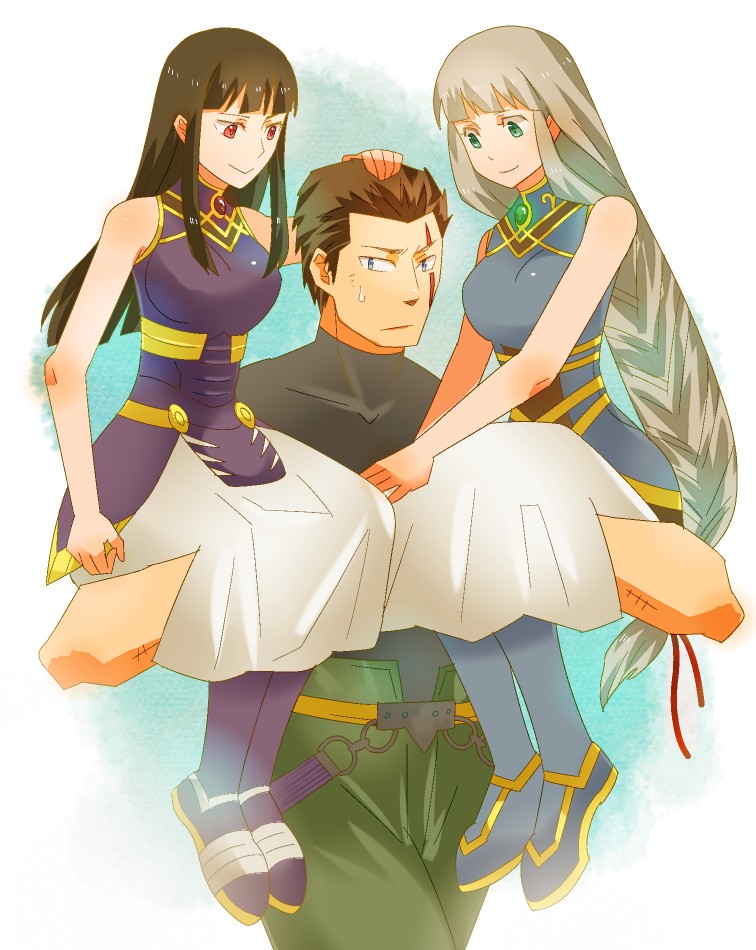 lenneth valkyrie, hrist valkyrie, and arngrim (valkyrie profile) drawn by tomo_(yukimikan)