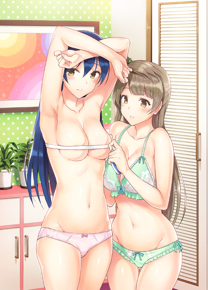 sonoda umi and minami kotori (love live! and 1 more) drawn by kitiroku