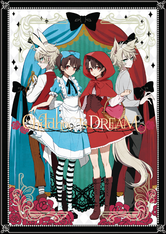 alice, little red riding hood, slaine troyard, white rabbit, big bad wolf, and 1 more (alice's adventures in wonderland and 2 more) drawn by tamaon