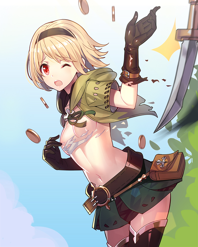 djeeta and thief (granblue fantasy) drawn by ririko_(zhuoyandesailaer)