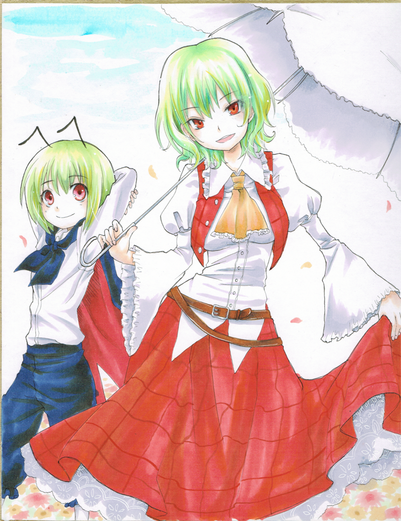 kazami yuuka and wriggle nightbug (touhou) drawn by takahashi_kouta