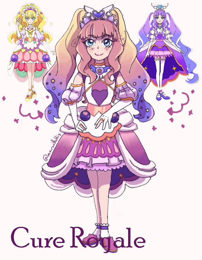 kasai amane, ellee-chan, cure majesty, and cure finale (precure and 2 more) drawn by marerittaktig