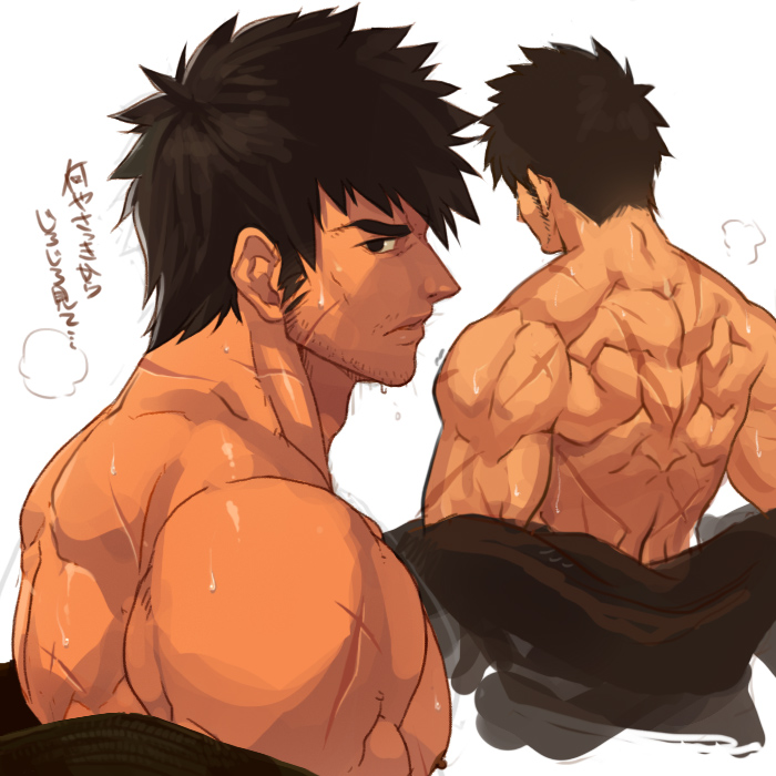 male fighter and male grappler (original and 1 more) drawn by nikism