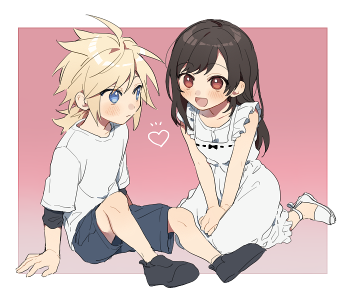 tifa lockhart and cloud strife (final fantasy and 2 more) drawn by tooru_(jux)