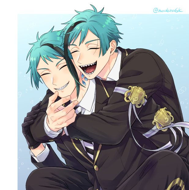 floyd leech and jade leech (twisted wonderland) drawn by madara6k