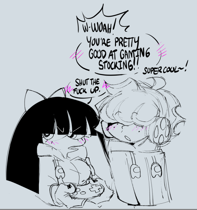 stocking, crewmate, and brief (panty & stocking with garterbelt and 1 more) drawn by ink_(ink01_)