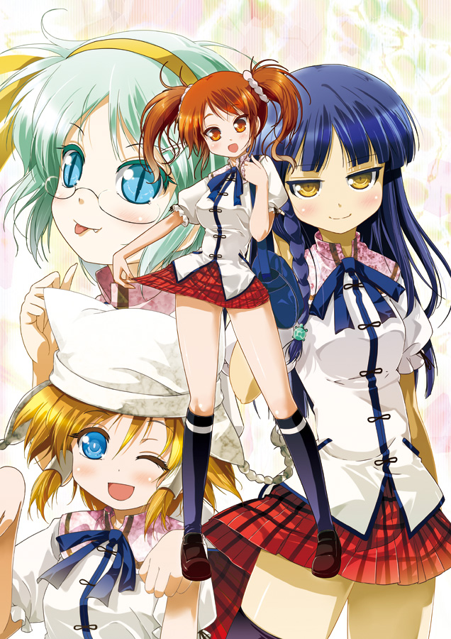 akabane iori, kirino sami, hio raichi, and takahi ayuno (kyou ami!) drawn by porurin