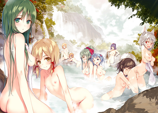 kochiya sanae, shameimaru aya, inubashiri momiji, moriya suwako, kawashiro nitori, and 4 more (touhou and 1 more) drawn by ke-ta