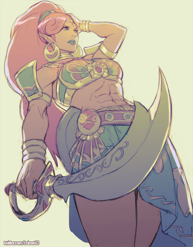 urbosa (the legend of zelda and 1 more) drawn by rejean_dubois