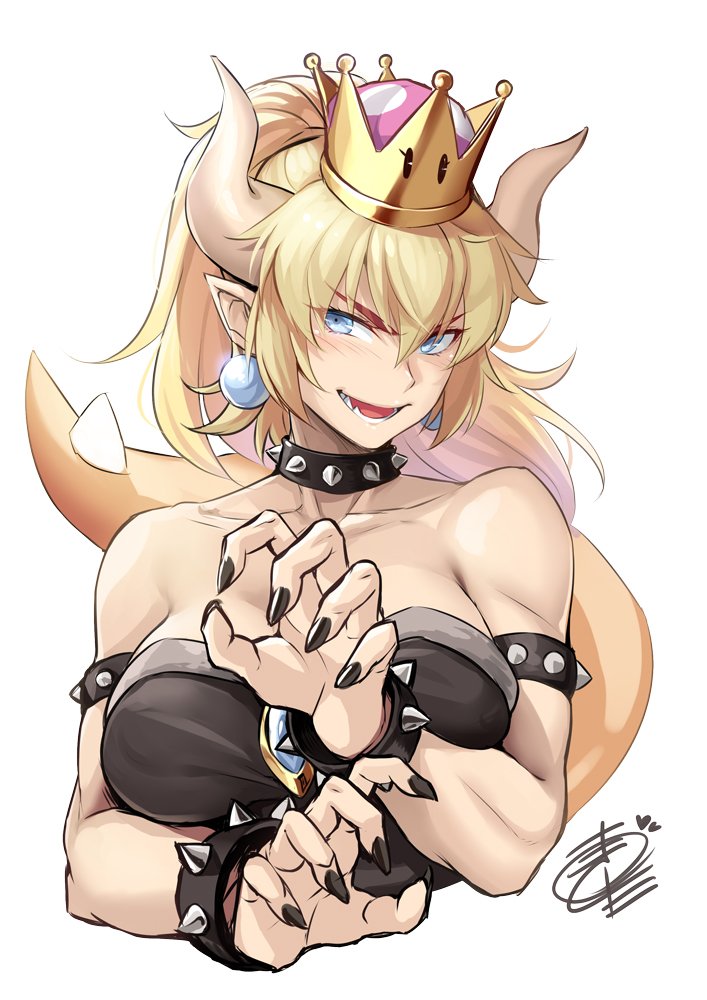 bowsette (mario and 1 more) drawn by okitakung