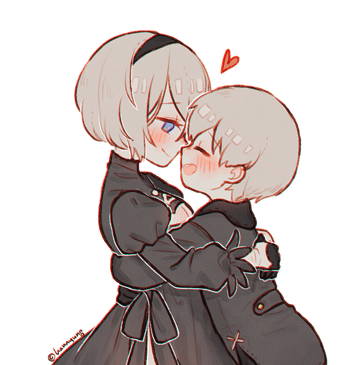 2b and 9s (nier and 1 more) drawn by hn_(artist)