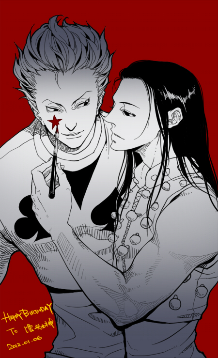hisoka morow and illumi zoldyck (hunter x hunter) drawn by killuaz1130