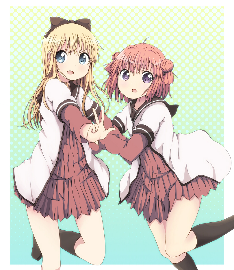 toshinou kyouko and akaza akari (yuruyuri) drawn by tata_(tataice)