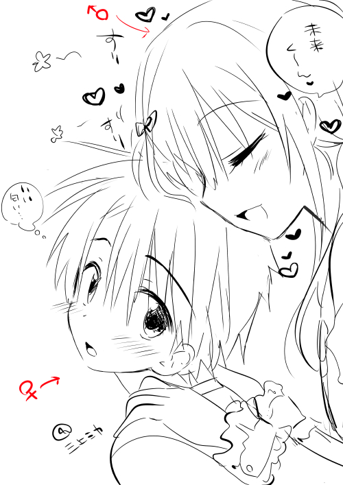 mirai and yugami (original) drawn by mikami_mika