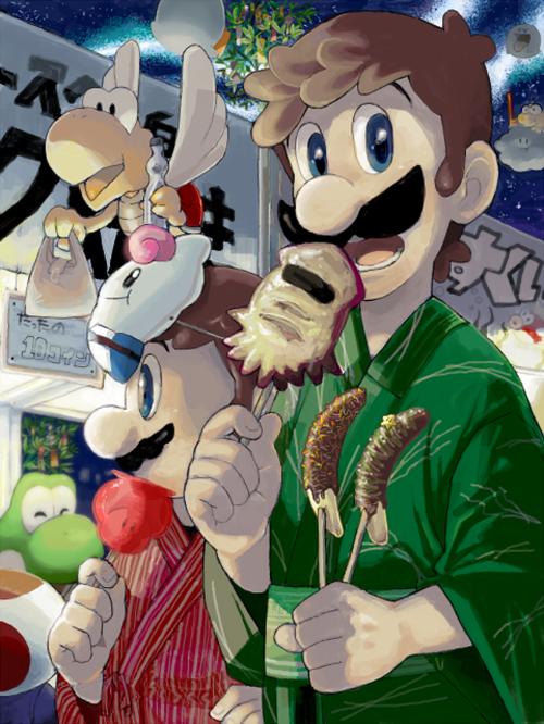 mario, luigi, boo, yoshi, toad, and 7 more (mario) drawn by kinashi